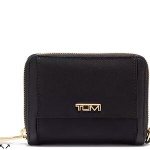 BRAND NEW -Tumi Black Leather Wallet Sleek Minimalist Design